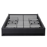 Beds & Bed Frames: Artiss Double Bed Frame with Storage Drawers RGB Lights Charging Station Upholstered Fabric
