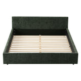 Artiss Queen Bed Frame Chenille Heavy Duty Platform Base Green 300kg Support No Box Spring Needed