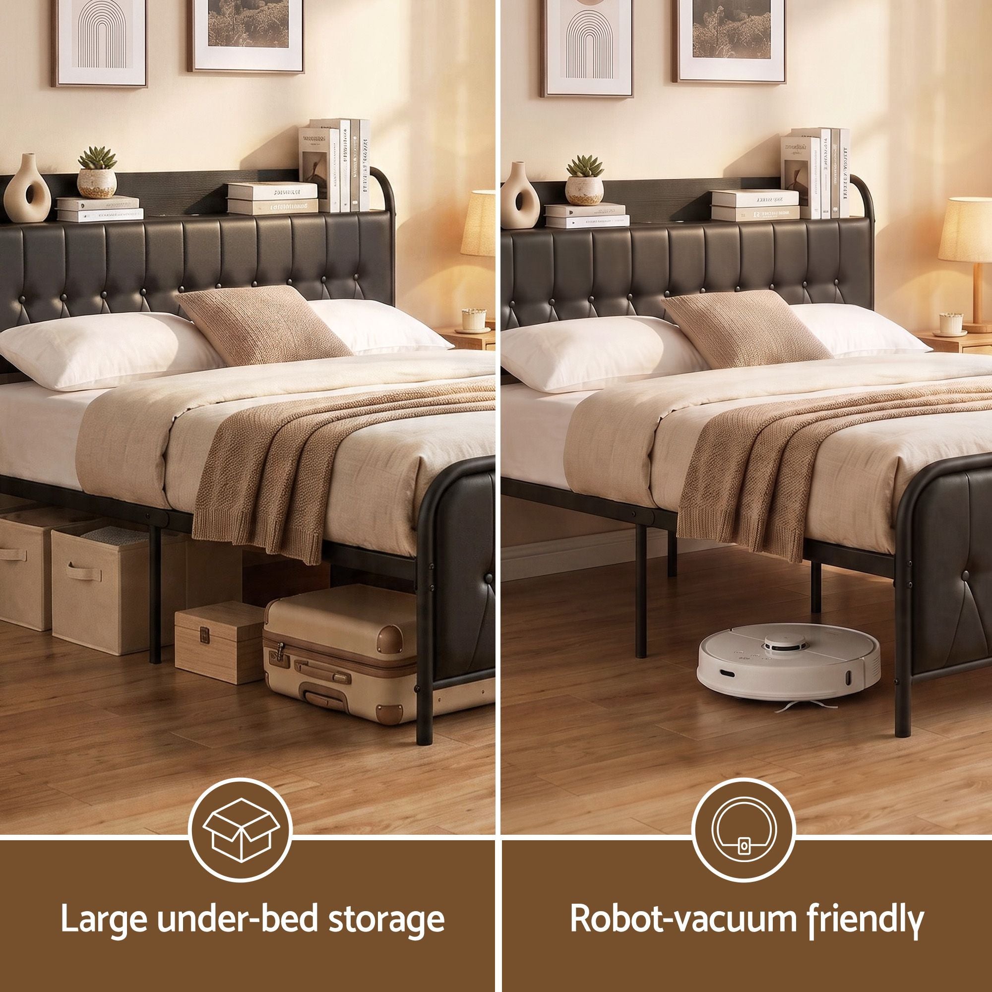 Artiss King Bed Frame with Storage Headboard SAA Certified Charging Station