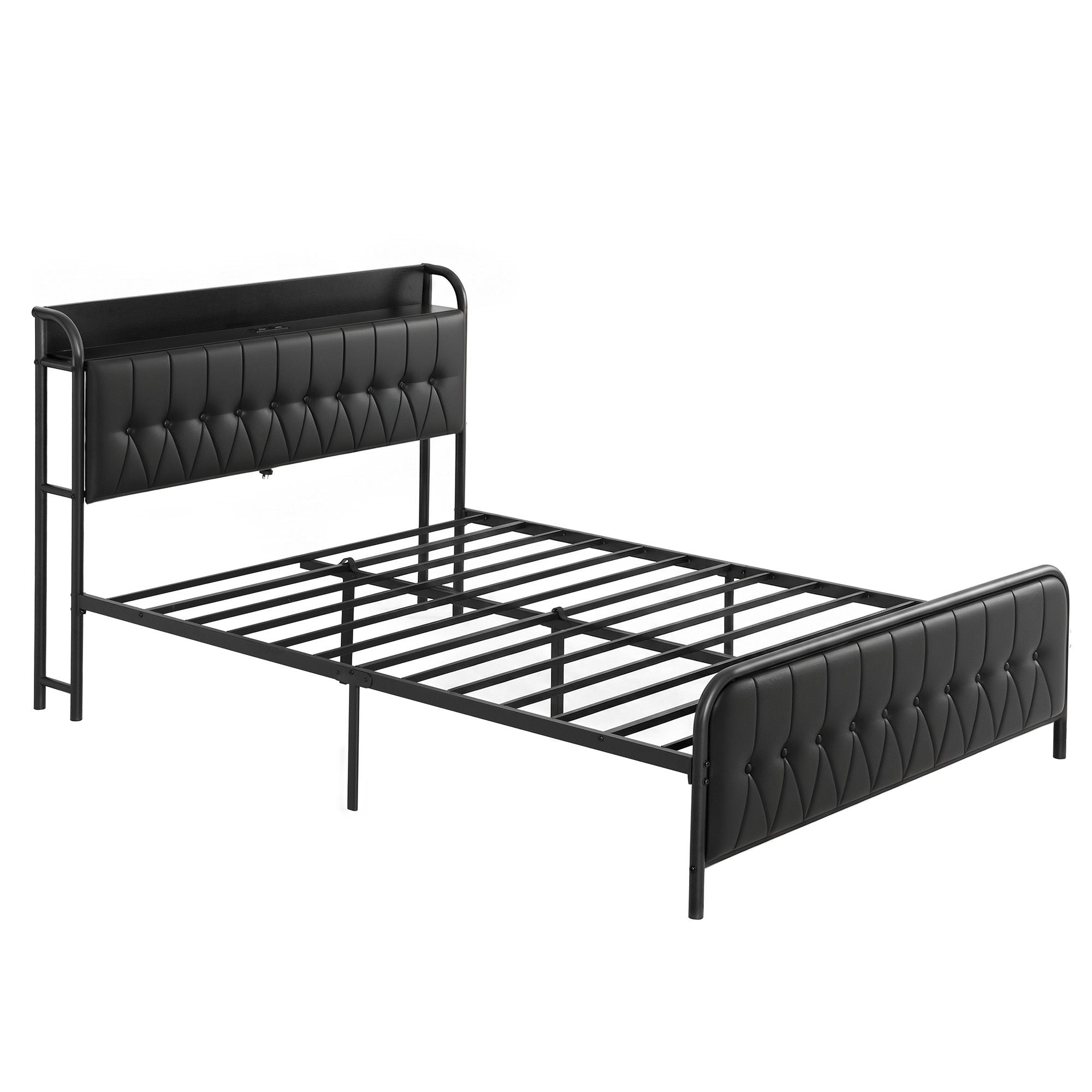 Artiss Queen Bed Frame with Storage Headboard SAA Certified Charging Station