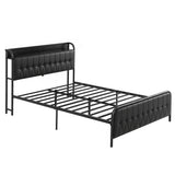 Artiss Queen Bed Frame with Storage Headboard SAA Certified Charging Station
