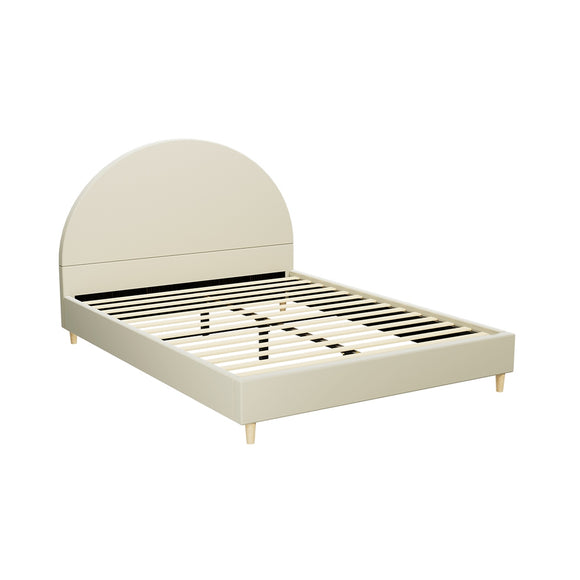 Artiss Bed Frame Queen Size Velvet Cream ELLA