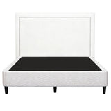 Beds & Bed Frames: Artiss Queen Bed Frame with Headboard Platform Bed Base Grey Beige Fabric Metal