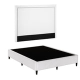 Beds & Bed Frames: Artiss Queen Bed Frame with Headboard Platform Bed Base Grey Beige Fabric Metal