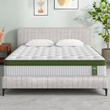 Beds & Bed Frames: Artiss BedStory King Bed Frame with Mattress Set Platform Base Pocket Coil Linen Upholstered