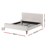 Beds & Bed Frames: Artiss BedStory King Bed Frame with Mattress Set Platform Base Pocket Coil Linen Upholstered