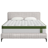 Beds & Bed Frames: Artiss BedStory King Bed Frame with Mattress Set Platform Base Pocket Coil Linen Upholstered
