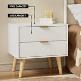 Beds & Bed Frames: Artiss Queen Bed Frame Bedside Table Set Gas Lift Storage Base with Boucle Fabric Upholstered Headboard 2 Drawer Nightstand for Bedroom Furniture
