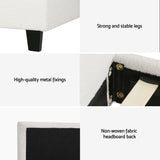 Beds & Bed Frames: Artiss Single Bed Frame with Hybrid Mattress Set 30cm Medium Firm Platform Headboard Boucle Upholstered Pocket Coil for Pressure Relief