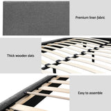 Beds & Bed Frames: Artiss BedStory King Bed Frame Set With Hybrid Mattress Medium Firm Linen Grey