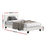 Beds & Bed Frames: Artiss King Single Bed Set with BedStory Hybrid Mattress Upholstered Platform White Boucle Fabric