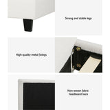 Beds & Bed Frames: Artiss King Single Bed Set with BedStory Hybrid Mattress Upholstered Platform White Boucle Fabric