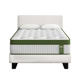 Beds & Bed Frames: Artiss King Single Bed Set with BedStory Hybrid Mattress Upholstered Platform White Boucle Fabric