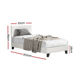 Beds & Bed Frames: Artiss BedStory Single Bed Frame Mattress Bundle Platform Headboard Medium Firm Hybrid White
