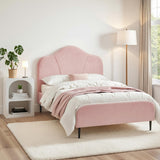 Beds & Bed Frames: Artiss King Single Storage Bed Frame Velvet with Bedside Table Pink