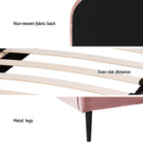 Beds & Bed Frames: Artiss King Single Storage Bed Frame Velvet with Bedside Table Pink