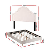 Beds & Bed Frames: Artiss Queen Bed Frame with Storage Scalloped Velvet Headboard Wooden Platform Base