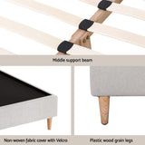 Beds & Bed Frames: Artiss Queen Bed Frame with Storage Scalloped Velvet Headboard Wooden Platform Base