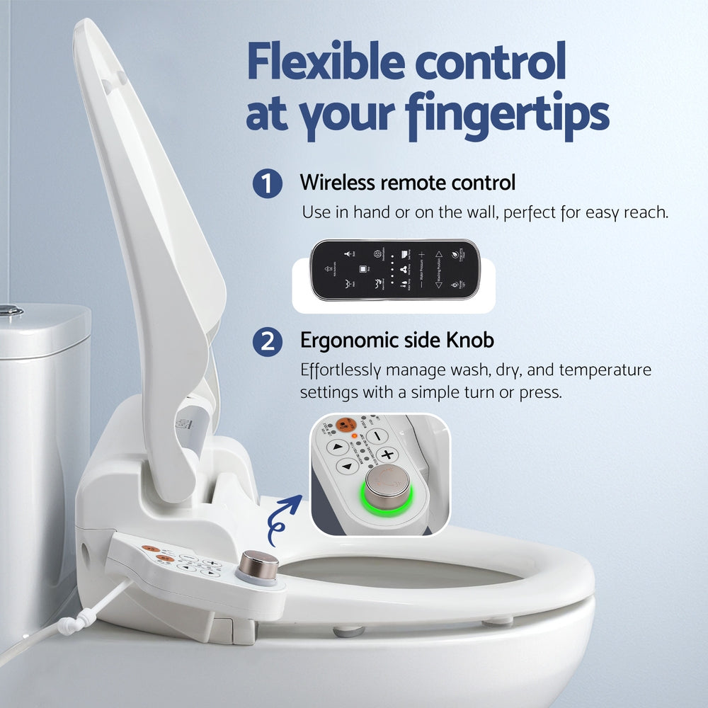 Bidets: Cefito Electric Bidet Toilet Seat Cover LED Night Light Heated Seat with Remote