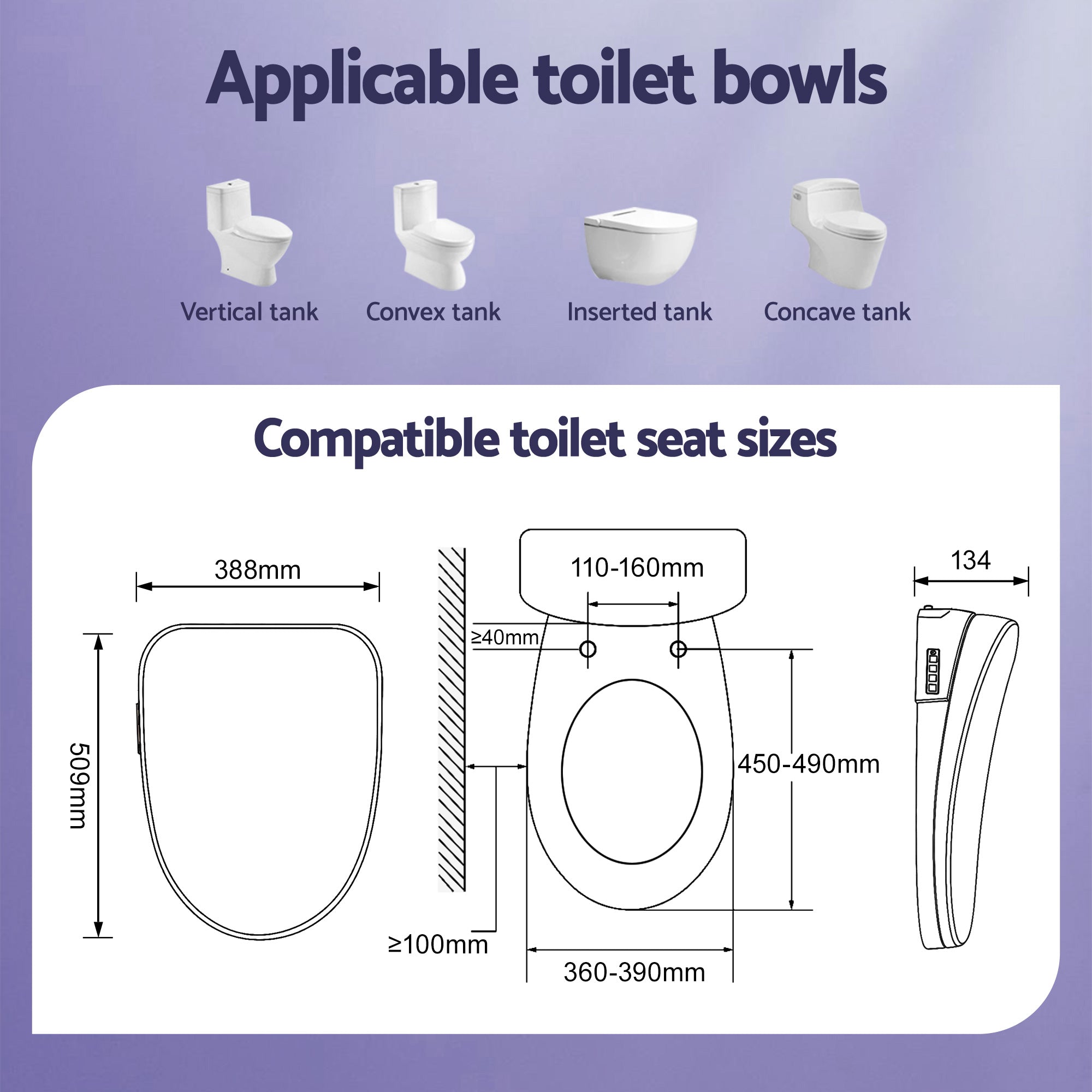 Bidets: Cefito Smart Electric Bidet Toilet Seat Wireless Remote Heated Dryer Auto Wash