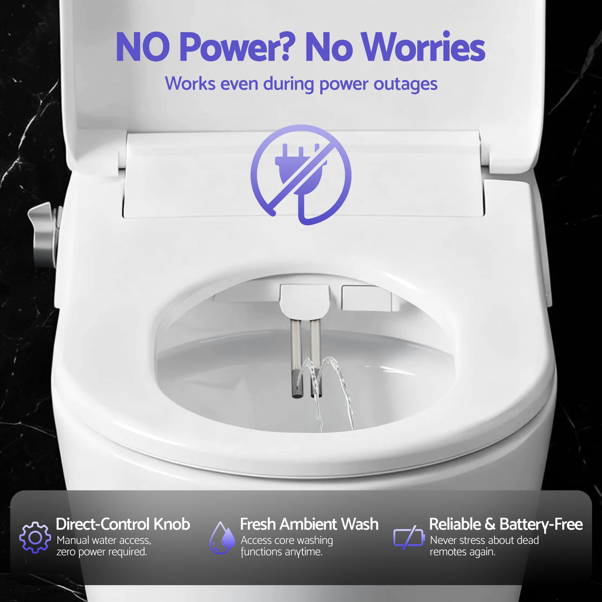Cefito Electric Bidet Toilet Seat Washing Without Power Heated D-Shape Air Dryer