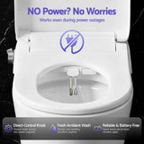 Cefito Electric Bidet Toilet Seat Washing Without Power Heated D-Shape Air Dryer