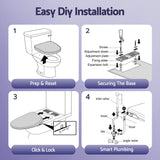 Cefito Electric Bidet Toilet Seat Washing Without Power Heated D-Shape Air Dryer