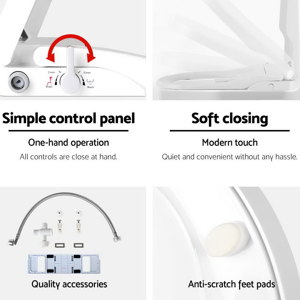 Toilet & Bidet Accessories: Cefito Non Electric Bidet Toilet Seat Cover Auto Smart Water Wash Dry