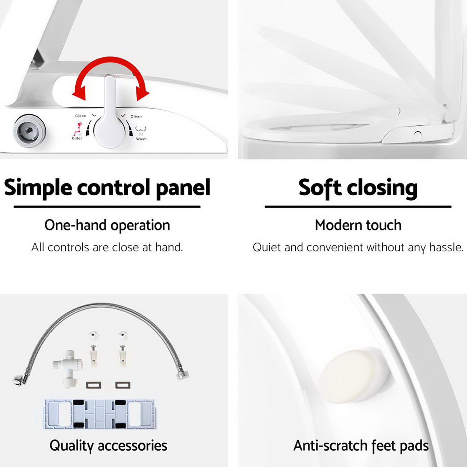Toilet & Bidet Accessories: Cefito Non Electric Bidet Toilet Seat Cover Auto Water Spray Wash Knob Control
