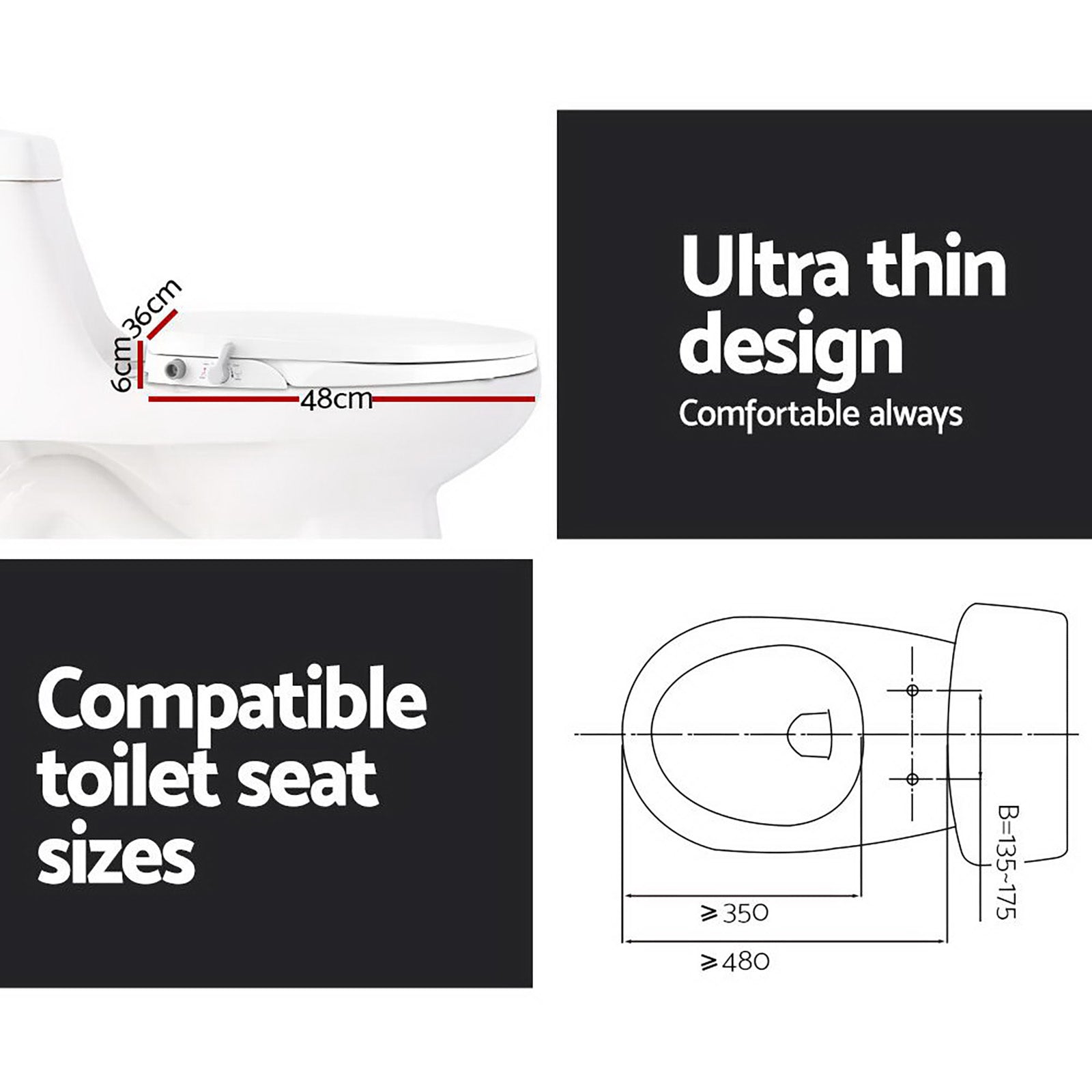 Toilet & Bidet Accessories: Cefito Non Electric Bidet Toilet Seat Cover Auto Water Spray Wash Knob Control
