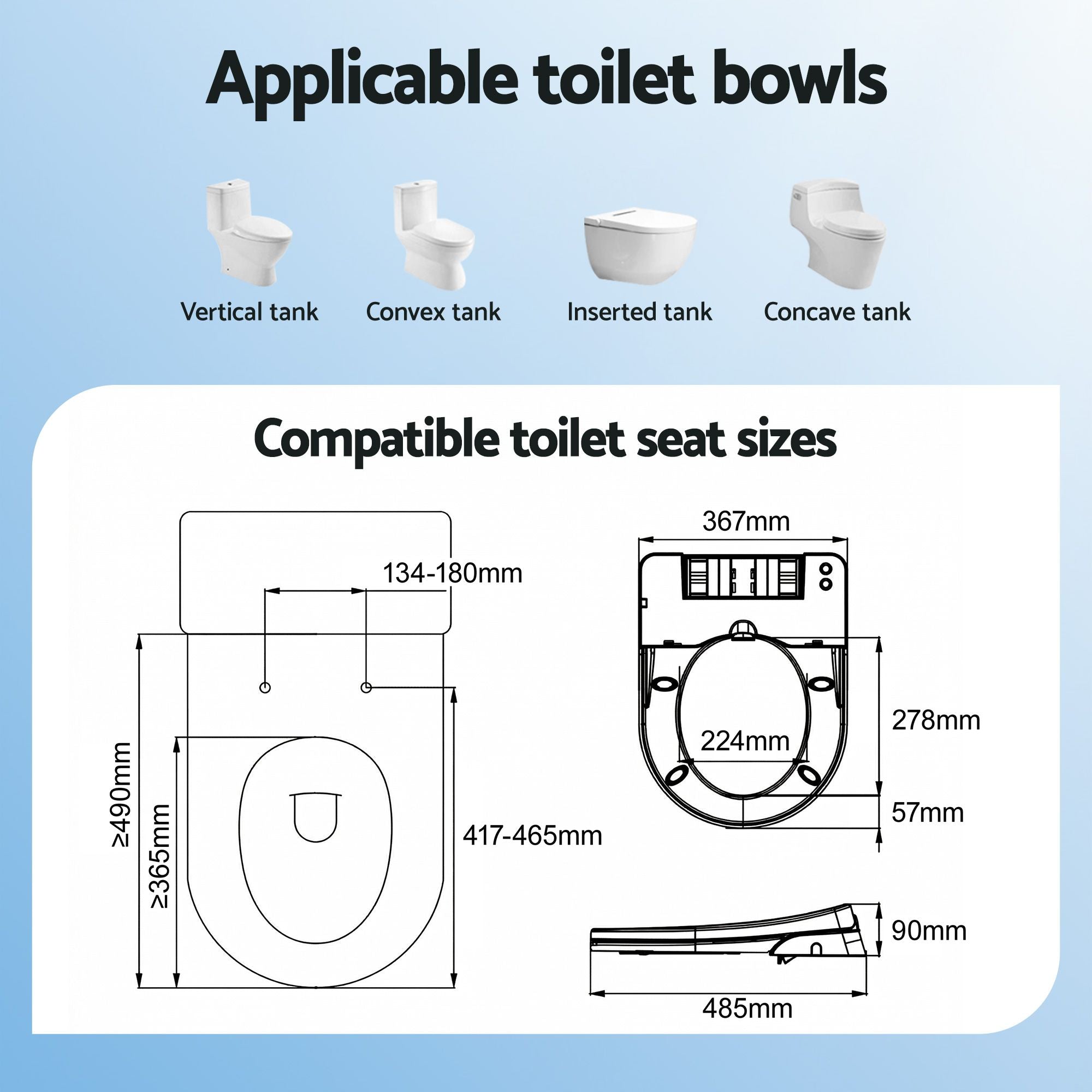 Cefito Non Electric Bidet Toilet Seat D-Shape Dual Nozzle Soft Close WaterMark DIY