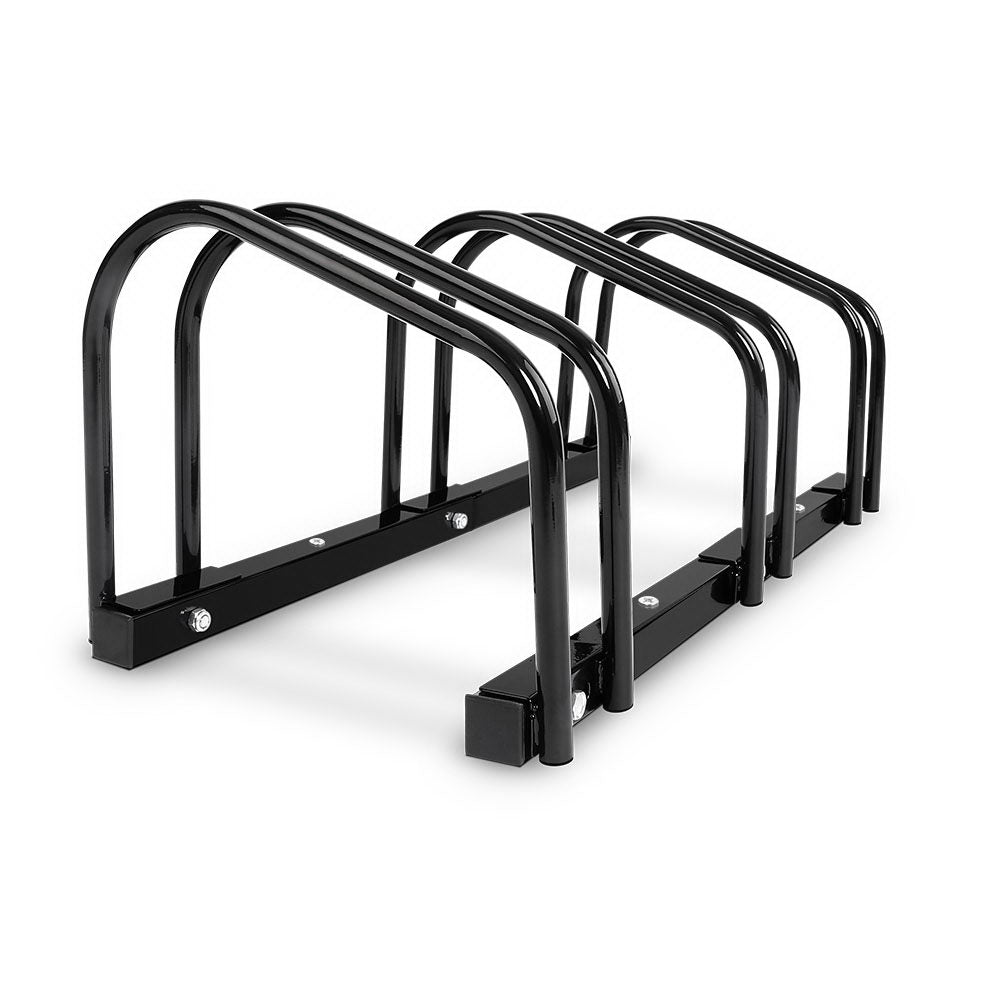 Bicycle Stands & Storage: Weisshorn 3 Bike Stand Rack Bicycle Storage Floor Parking Holder Cycling Black