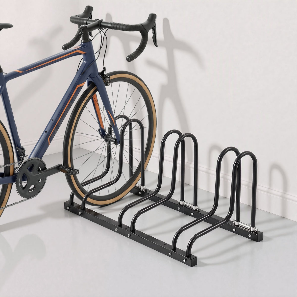 Weisshorn 3 Bike Floor Stand Rack Fits 20"-29" MTB Tires for Garage Storage