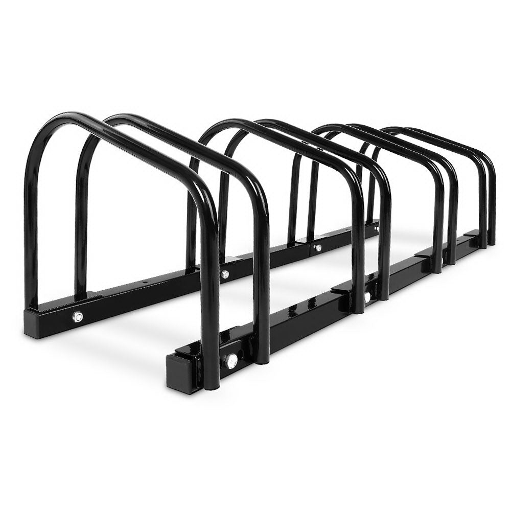 Bicycle Stands & Storage: Weisshorn 4 Bike Stand Rack Bicycle Storage Floor Parking Holder Cycling Black