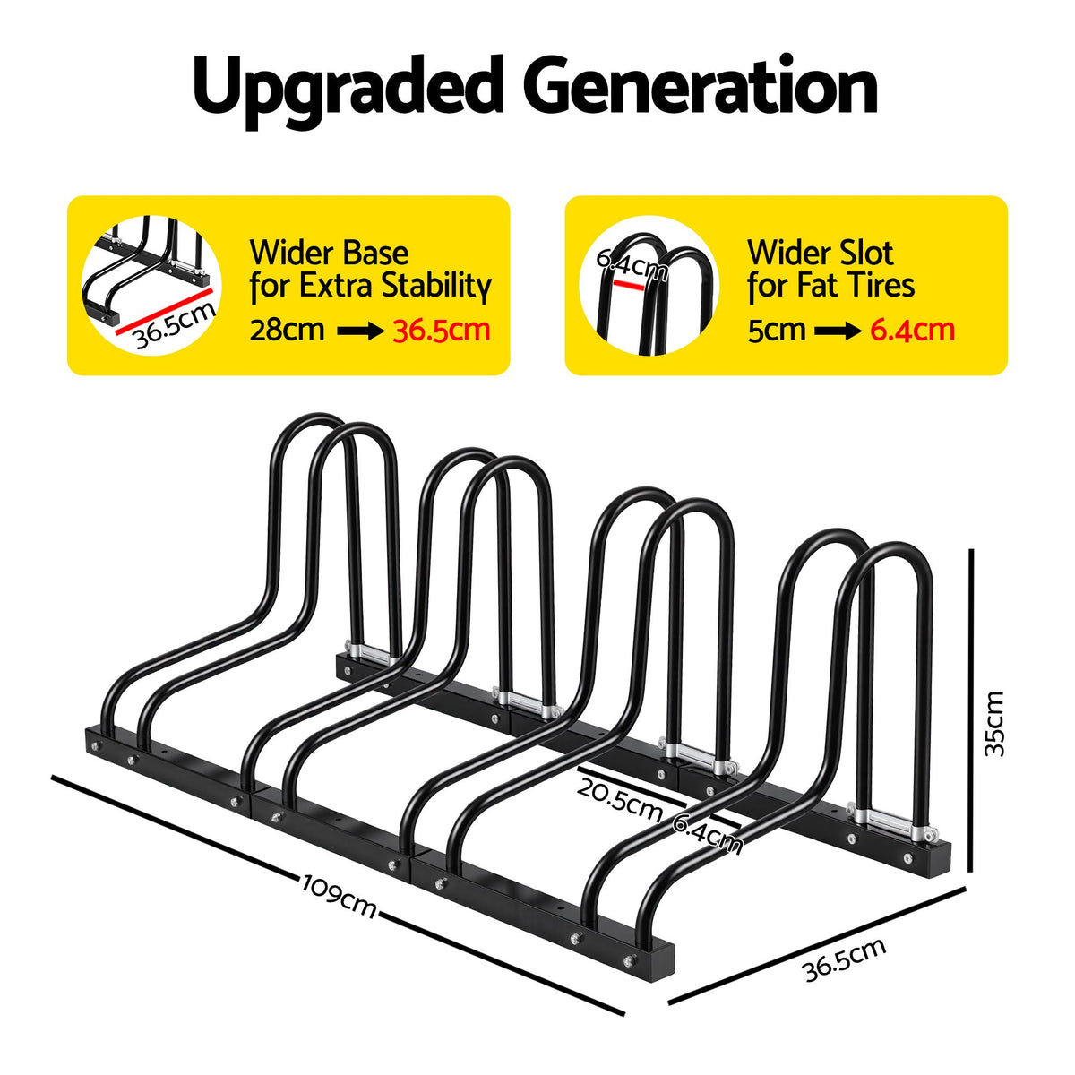 Weisshorn 4 Bike Floor Stand Rack Fits 20"-29" MTB Tires for Garage Storage
