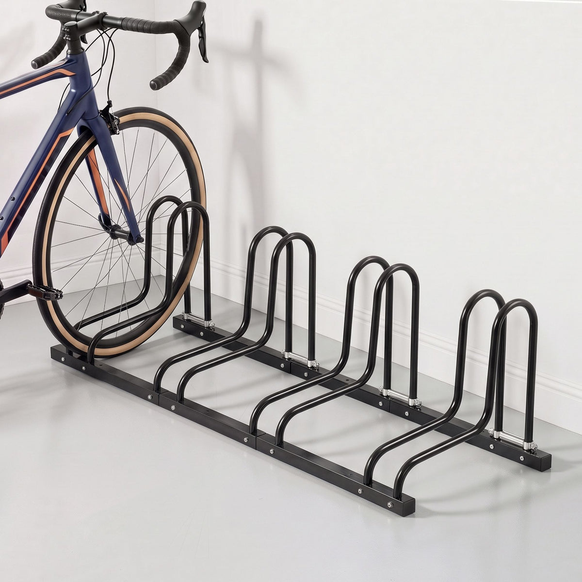 Weisshorn 4 Bike Floor Stand Rack Fits 20"-29" MTB Tires for Garage Storage