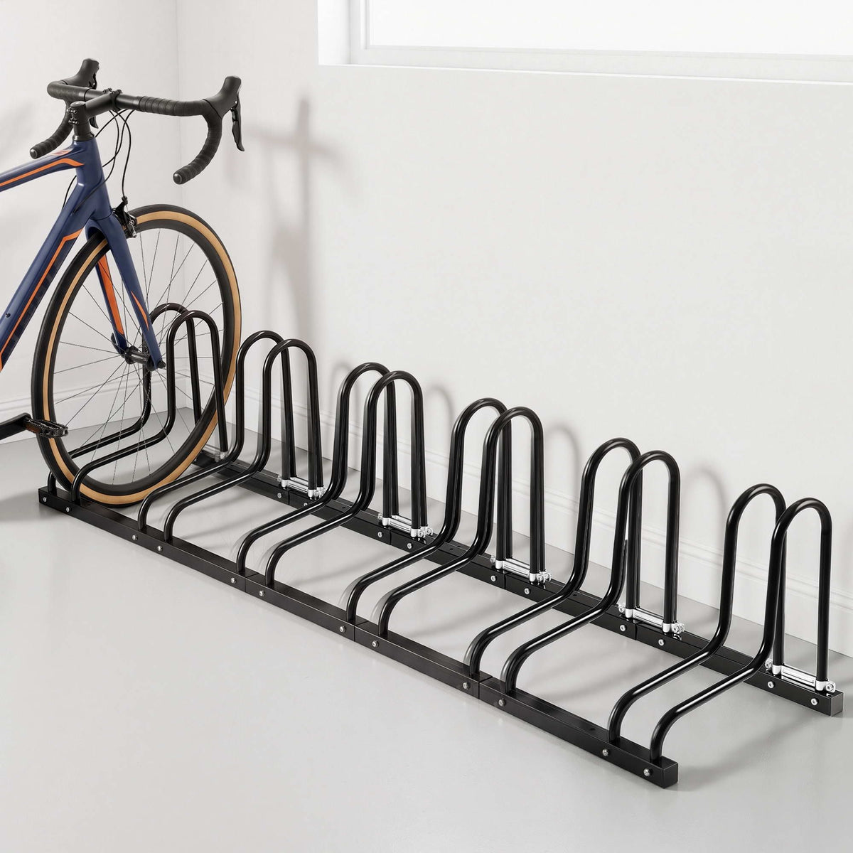 Weisshorn 6 Bike Floor Stand Rack Fits 20"-29" MTB Tires for Garage Storage
