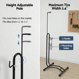 Bicycle Stands & Storage: Weisshorn 4-in-1 Bike Parking Stand Vertical Floor Storage Rack for 24"-27.5" Bicycles, Adjustable Height Repair Maintenance Stand, Stable Indoor Garage Space Saver with Non-slip Rubber Feet