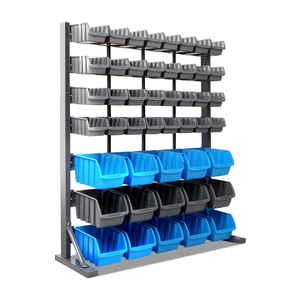 Wall Storage Racks: Giantz 47 Storage Bin Rack Free Stand Steel Stand