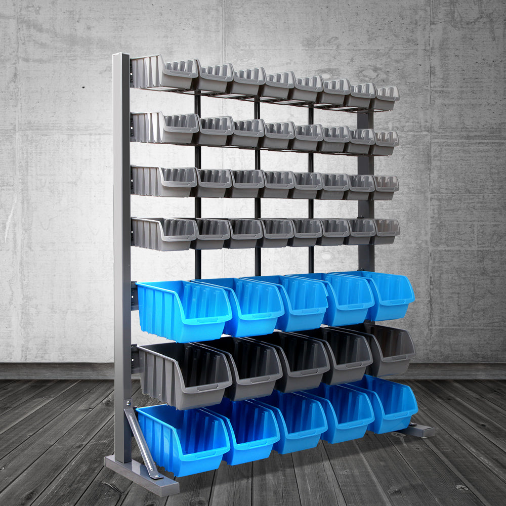 Wall Storage Racks: Giantz 47 Storage Bin Rack Free Stand Steel Stand