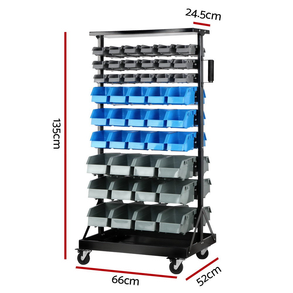 Bicycle Stands & Storage: Giantz 90 Storage Bin Rack Stand Double-sided Wheels
