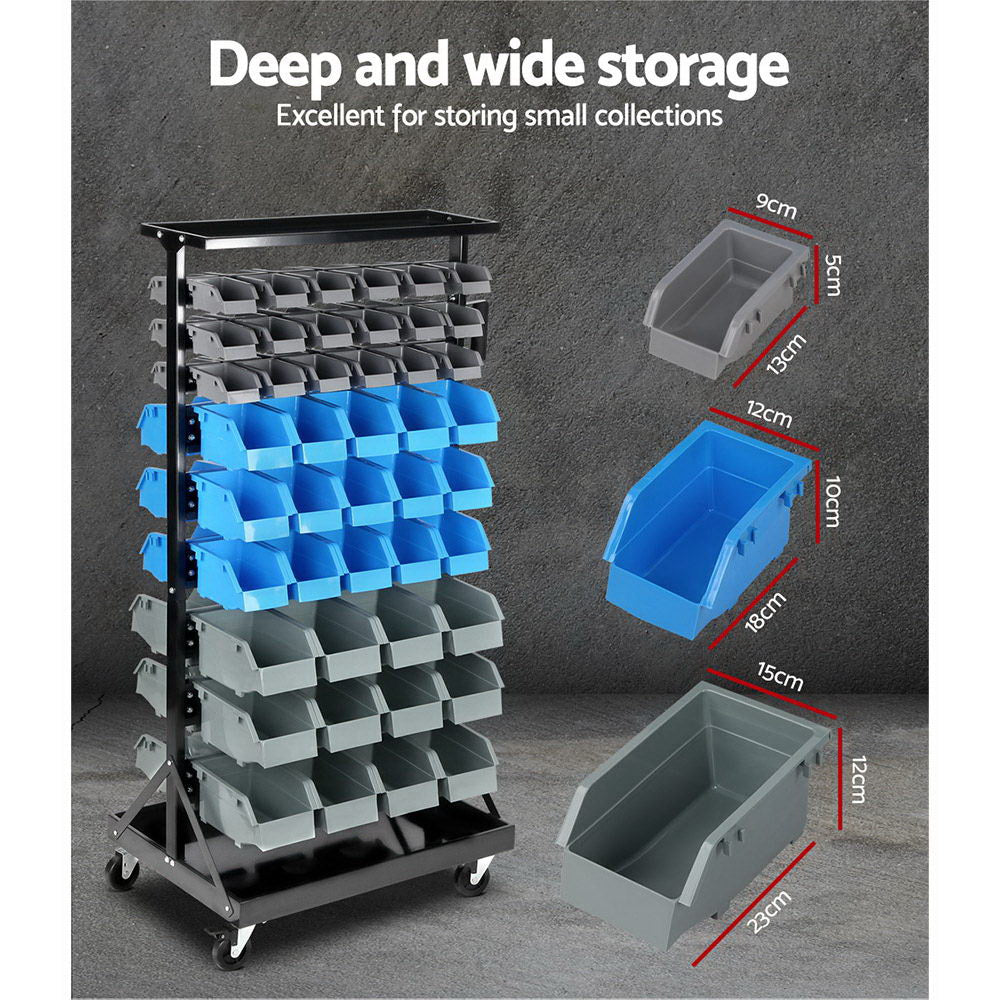 Bicycle Stands & Storage: Giantz 90 Storage Bin Rack Stand Double-sided Wheels