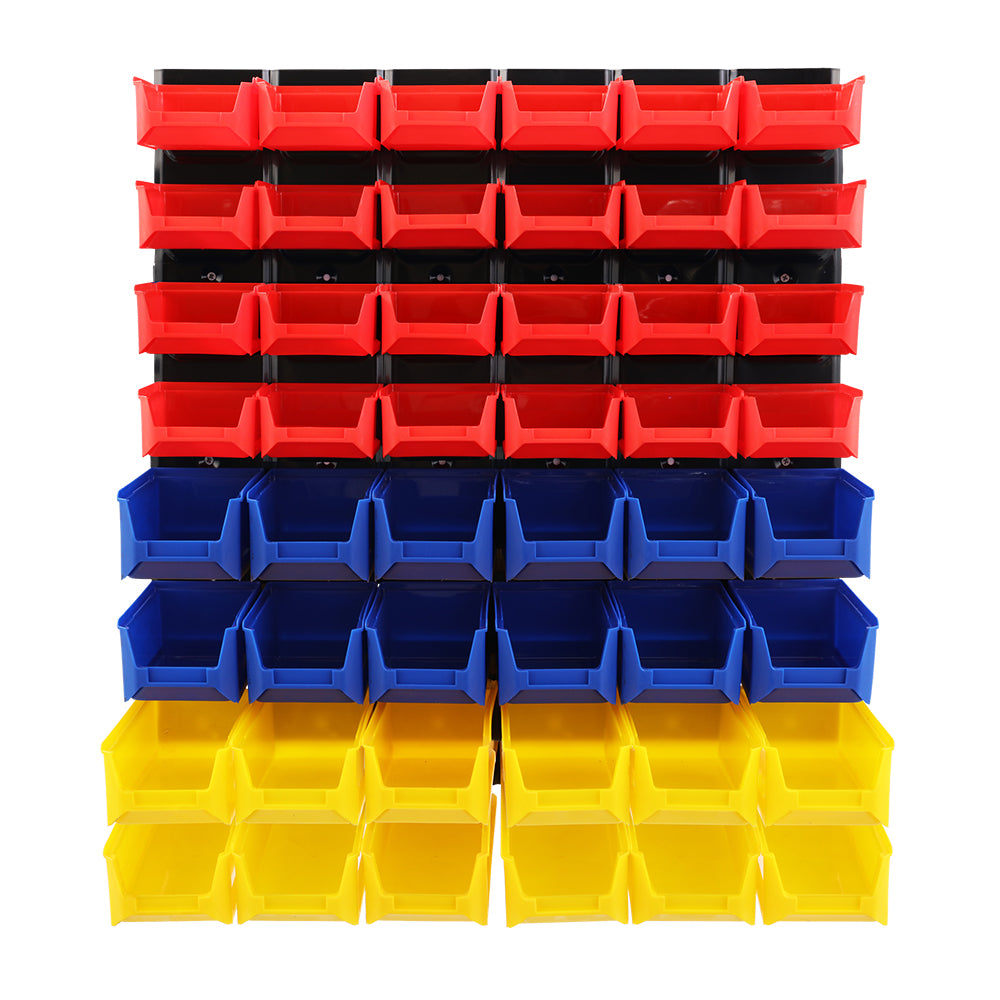 Wall Storage Racks: Giantz 48 Storage Bin Rack Wall Mounted Peg Board