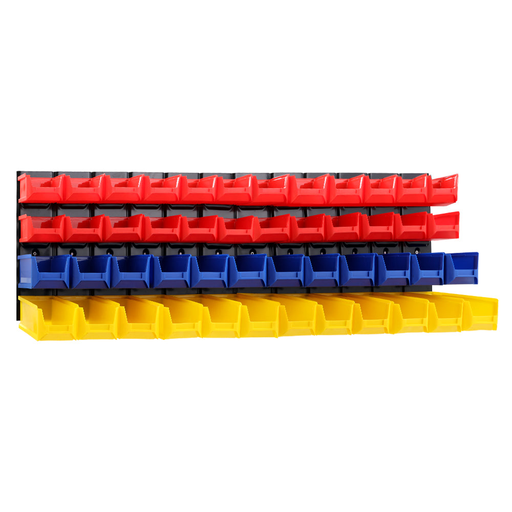Wall Storage Racks: Giantz 48 Storage Bin Rack Wall Mounted Peg Board