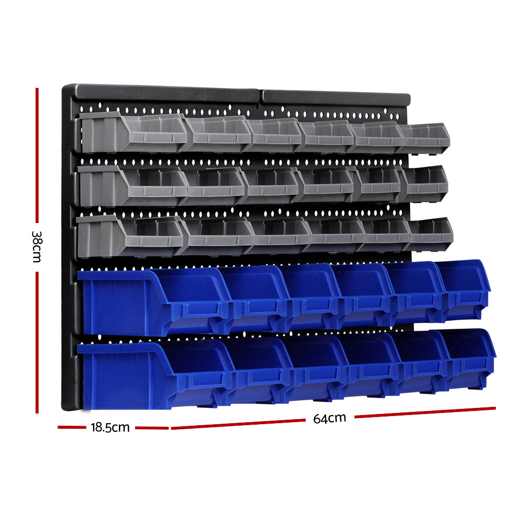 Wall Storage Racks: Giantz 30 Storage Bin Rack Wall Mounted