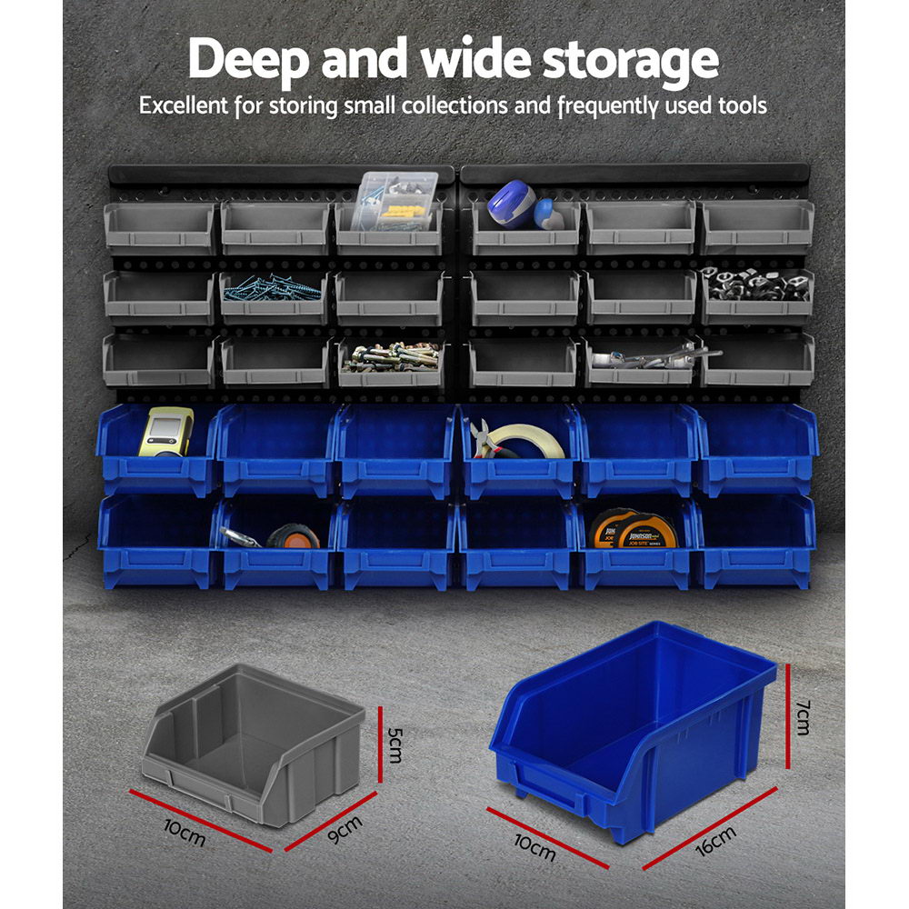 Wall Storage Racks: Giantz 30 Storage Bin Rack Wall Mounted