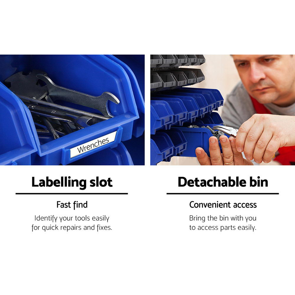 Wall Storage Racks: Giantz 30 Storage Bin Rack Wall Mounted