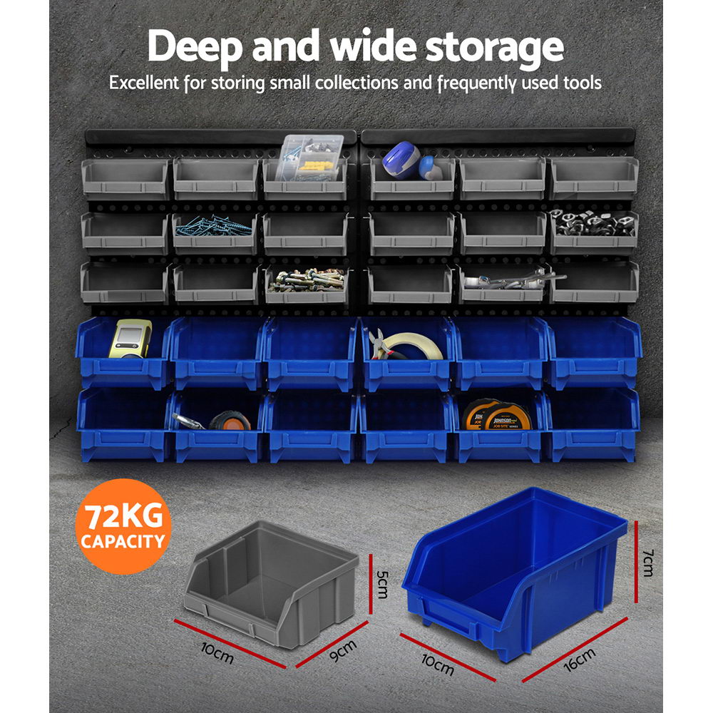 Wall Storage Racks: Giantz 60 Storage Bin Rack Wall Mounted