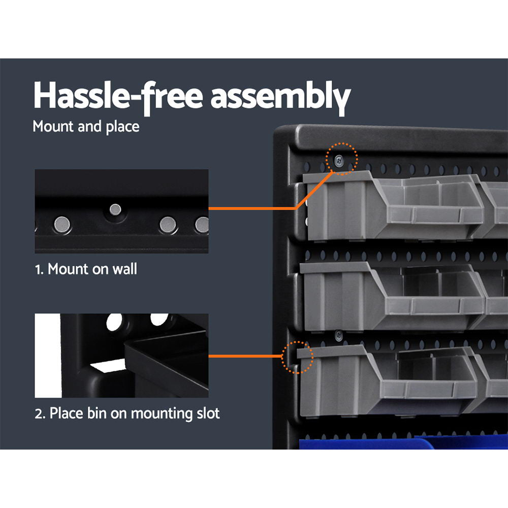 Wall Storage Racks: Giantz 60 Storage Bin Rack Wall Mounted