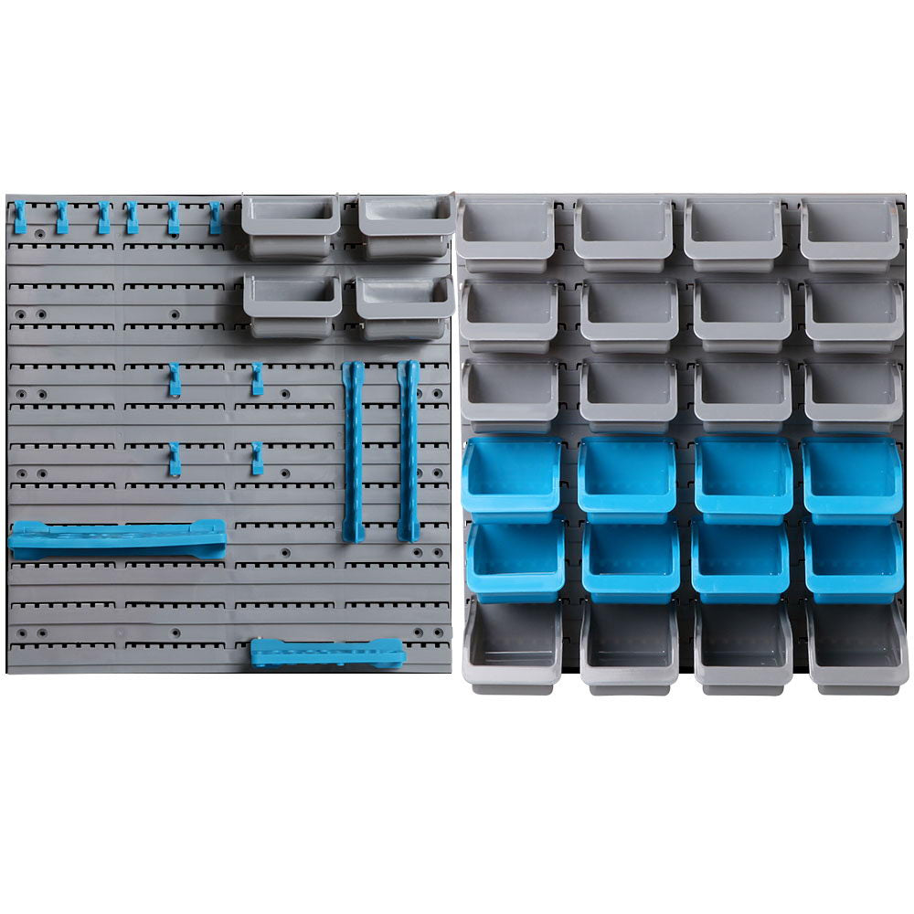 Wall Storage Racks: Giantz 44 Storage Bin Rack Wall Mounted Peg Board